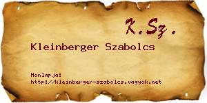 Kleinberger Szabolcs névjegykártya